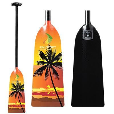 Z&J SPORT Dragon Boat Paddle Full Carbon Fiber with T Handle, IDBF Approved Paddle with Graphics for Dragon Boat(DW09,46")