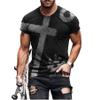 Men's Vintage Oil Painting Faith Jesus Cross Print Casual T-Shirts Christ Crewneck Sweatshirt Short Sleeve Shirts for Men view 1