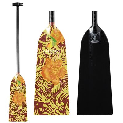 Z&J SPORT Dragon Boat Paddle Full Carbon Fiber with T Handle, IDBF Approved Paddle with Graphics for Dragon Boat(YW368,52")