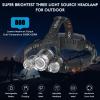 Beteray Headlamp, USB Rechargeable LED Head Lamp, 1200 Lumens Super Brightest 4 Modes Head Lamp for Adults Zoom Waterproof IPX4 Headlight, 90Angle Adjustable Head Lights for Outdoor Camping Hunting view 2