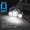 Beteray Headlamp, USB Rechargeable LED Head Lamp, 1200 Lumens Super Brightest 4 Modes Head Lamp for Adults Zoom Waterproof IPX4 Headlight, 90Angle Adjustable Head Lights for Outdoor Camping Hunting view 3