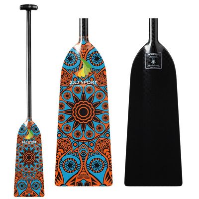 Z&J SPORT Dragon Boat Paddle Full Carbon Fiber with T Handle, IDBF Approved Paddle with Graphics for Dragon Boat(MZ532,49")