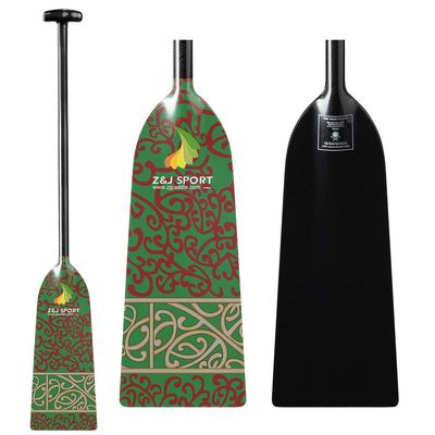 Z&J SPORT Dragon Boat Paddle Full Carbon Fiber with T Handle, IDBF Approved Paddle with Graphics for Dragon Boat(RU102,46")