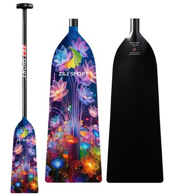 Z&J SPORT Dragon Boat Paddle Full Carbon Fiber with T Handle, IDBF Approved Paddle with Graphics for Dragon Boat (OV14,48")