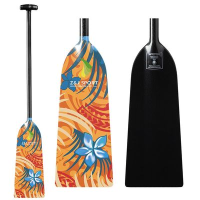 Z&J SPORT Dragon Boat Paddle Full Carbon Fiber with T Handle, IDBF Approved Paddle with Graphics for Dragon Boat(YW364,46")