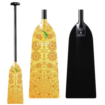 Z&J SPORT Dragon Boat Paddle Full Carbon Fiber with T Handle, IDBF Approved Paddle with Graphics for Dragon Boat(DW03,49")