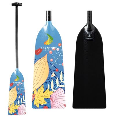 Z&J SPORT Dragon Boat Paddle Full Carbon Fiber with T Handle, IDBF Approved Paddle with Graphics for Dragon Boat(KP245,46")