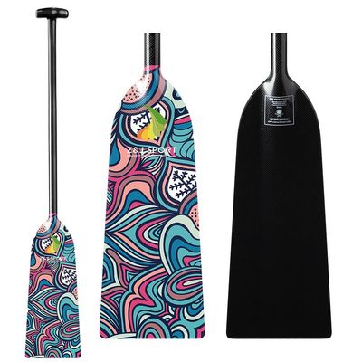 Z&J SPORT Dragon Boat Paddle Full Carbon Fiber with T Handle, IDBF Approved Paddle with Graphics for Dragon Boat(DW05,46")