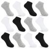 Auranso 12 Pairs Boy Athletic Ankle Socks Girl Low Cut Sock White Black Grey 4-6 Years view 1
