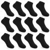 Auranso 12 Pairs Boy Athletic Ankle Socks Girl Low Cut Sock Black 4-6 Years view 1