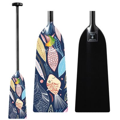 Z&J SPORT Dragon Boat Paddle Full Carbon Fiber with T Handle, IDBF Approved Paddle with Graphics for Dragon Boat(MQ353,44")