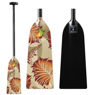 Z&J SPORT Dragon Boat Paddle Full Carbon Fiber with T Handle, IDBF Approved Paddle with Graphics for Dragon Boat(YW256,50")