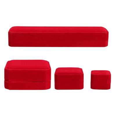 Cabilock 4pcs Red Jewelry Boxes Jewelry Organizer for Bracelets Necklaces and for Home Storage and Giving