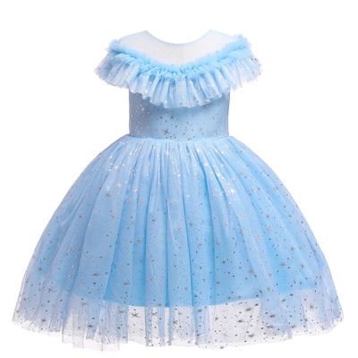 Weileenice Light Blue Flower Girl Dress Sparkle Tulle Girls Bridesmaid Birthday Wedding Party Dresses Ceremony Princess Dance Ball Gown Kids Graduation Pageant Elegant Photo Shoot Gown 13-14
