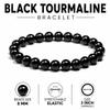 Jet Jet Natural Black Tourmaline 8mm Round Beads Stretch Gemstone Bracelet | Black Natural Stone Crystal Bracelet | Approx. 20g view 2