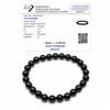Jet Jet Natural Black Tourmaline 8mm Round Beads Stretch Gemstone Bracelet | Black Natural Stone Crystal Bracelet | Approx. 20g view 3