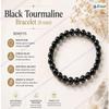 Jet Jet Natural Black Tourmaline 8mm Round Beads Stretch Gemstone Bracelet | Black Natural Stone Crystal Bracelet | Approx. 20g view 4