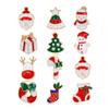 12pcs/set Christmas Brooches Santa Claus Hat gloves Bells Socks Donuts Enamel Collar Pin Badges Brooch Jewelry Gift view 1