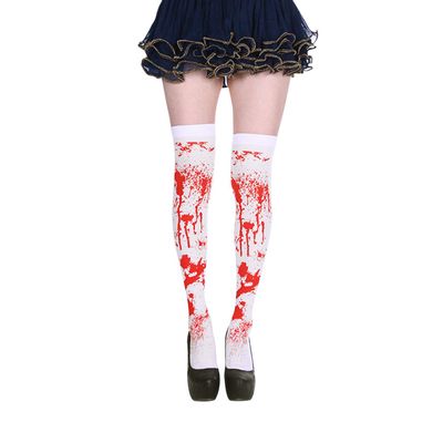 Halloween Costume Scary Bloody Long Stockings Carnival Horror Theme Party Cosplay Props Over Knee High Socks for Girls Women