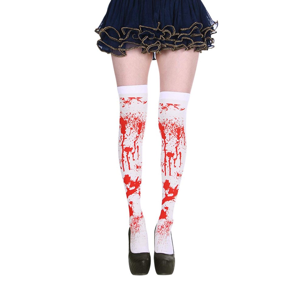 Halloween Costume Scary Bloody Long Stockings Carnival Horror Theme Party Cosplay Props Over Knee High Socks for Girls Women