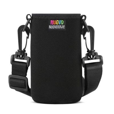 Nuovoware Water Bottle Carrier, Premium Neoprene Portable Insulated Water bottle Holder Bag 500ML with Adjustable Shoulder Strap Fit Stainless Steel & Plastic Bottles, Small Size, Black