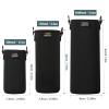 Nuovoware Water Bottle Carrier, Premium Neoprene Portable Insulated Water bottle Holder Bag 500ML with Adjustable Shoulder Strap Fit Stainless Steel & Plastic Bottles, Small Size, Black view 2