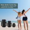 Nuovoware Water Bottle Carrier, Premium Neoprene Portable Insulated Water bottle Holder Bag 500ML with Adjustable Shoulder Strap Fit Stainless Steel & Plastic Bottles, Small Size, Black view 4