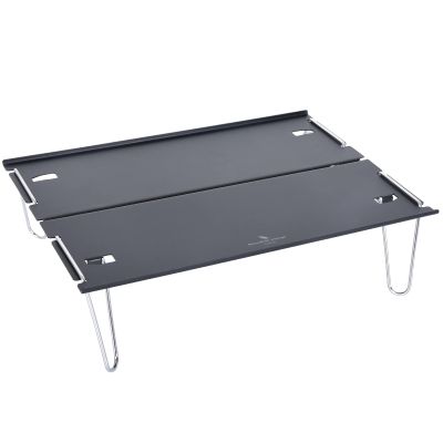 Boundless Voyage Camping Table Lightweight Hard-Topped Folding Table Aluminium Alloy Mini Table with Carry Bag Black