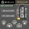 Alarm U Lock Anti Theft Carbide-Reinforced Steel 14mm 230mm Length U-bar Lock with Alarm Selection for Motorcycle Bike eBike Glass Door view 3