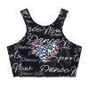 CHICTRY Kids Girls Tie Dye Criss Cross Back Sports Bra Athletic Crop Top Cami Shirts Dancewear Black 4 Years view 1