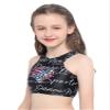CHICTRY Kids Girls Tie Dye Criss Cross Back Sports Bra Athletic Crop Top Cami Shirts Dancewear Black 4 Years view 3