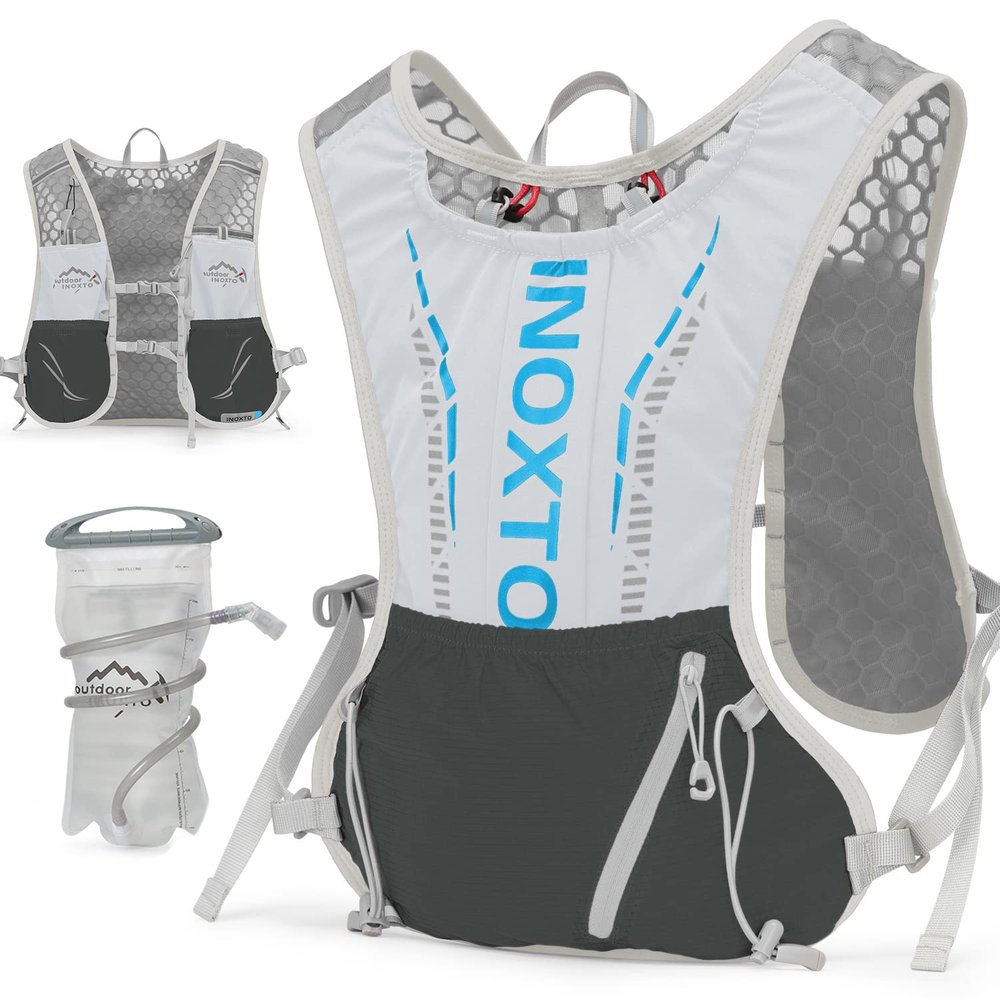 INOXTO Hydration Vest Backpack,Lightweight Insulated Pack with 1.6L Water Bladder Bag Daypack for Hiking Trail Running Cycling Race Marathon for Women Men