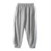FEESHOW Kids Girls High Waist Elastic Waistband Cargo Pants Sport Casual Loose Jogger Pants Trousers for Hip Hop Jazz Grey 3-4 Years view 2