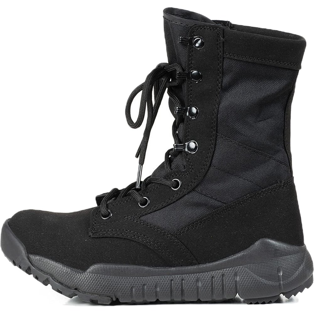 hongrenamz Mens Outdoor Boots Lightweight Walking Boots Rubber Outsole Trekking Shoes for Travelling Camping Hiking Black-EU39/US7