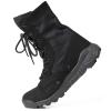hongrenamz Mens Outdoor Boots Lightweight Walking Boots Rubber Outsole Trekking Shoes for Travelling Camping Hiking Black-EU39/US7 view 2