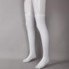 Aislor High Thigh Socks Striped Over Knee Thin Tights Long Stocking Knee High Leg Warmer White Open Toes 1 Pair view 4