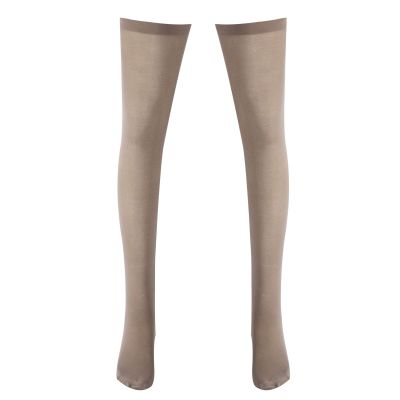 Aislor High Thigh Socks Striped Over Knee Thin Tights Long Stocking Knee High Leg Warmer Nude Open Toes 1 Pair