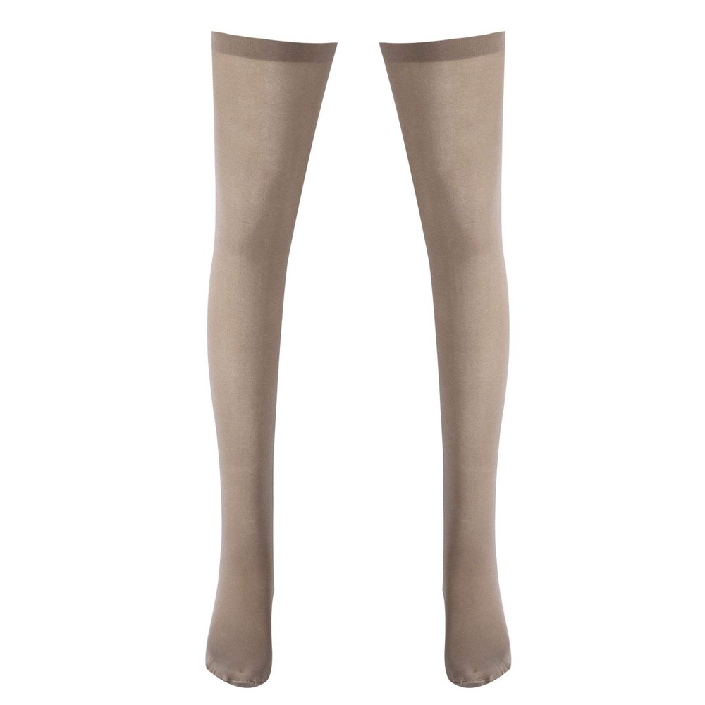 Aislor High Thigh Socks Striped Over Knee Thin Tights Long Stocking Knee High Leg Warmer Nude Open Toes 1 Pair