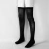 Aislor High Thigh Socks Striped Over Knee Thin Tights Long Stocking Knee High Leg Warmer Black Open Toes 1 Pair view 4