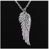 2Pcs Angel Wings Pendants Round Cross Chain Mens Womens Ancient Silver Color Necklace Jewelry Gift view 2