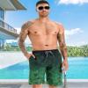 APTRO Men's Swim Trunks 9" Quick Dry Bathing Suit Big & Tall Beach Swimsuits HWP023 Green 5X view 2