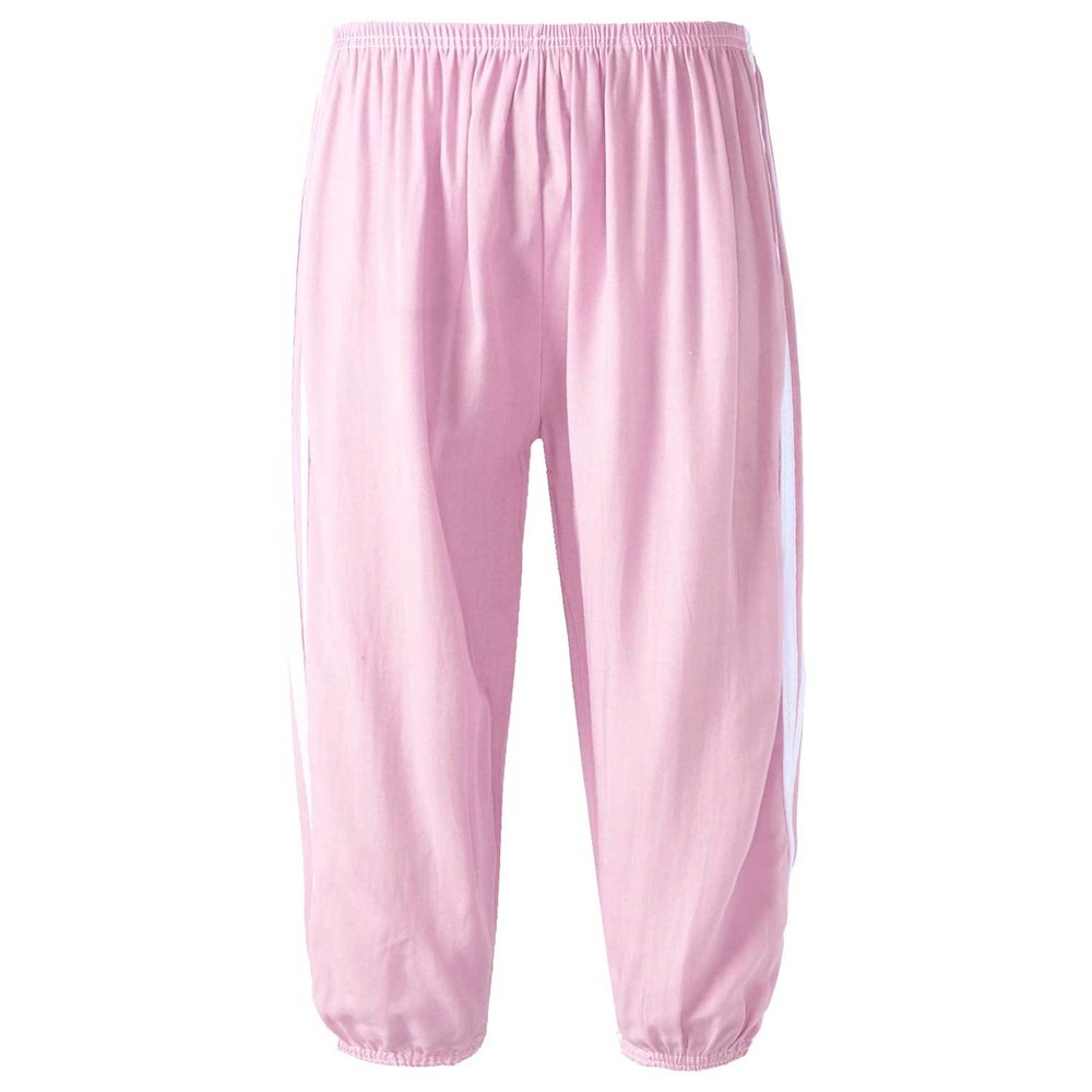 Freebily Kids Girls Athletic Sweatpants Elastic Waist Jogger Cargo Pants Stripes Side Print Casual Active Trousers Pink 5-6 Years