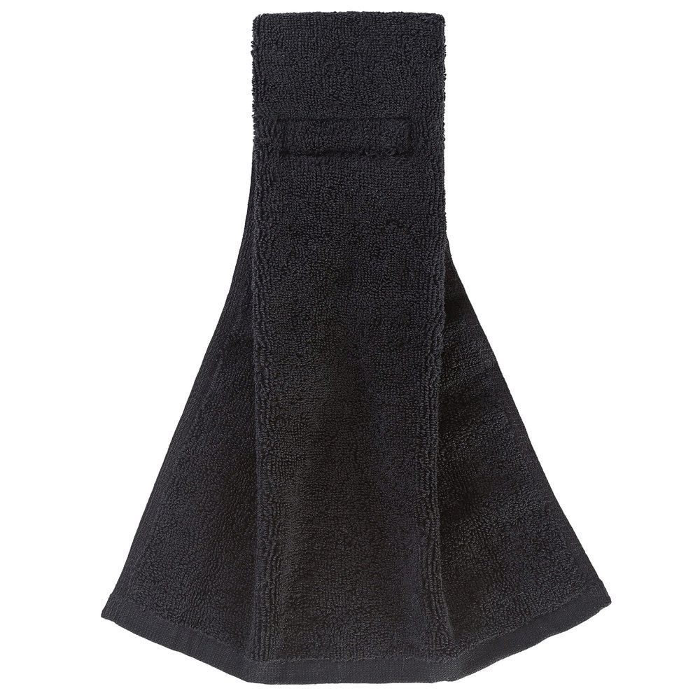 Gridiron Gladiator Cotton Football Towel - Absorbent Football Towels QB - Belt Loop for QB Gear - Sideline Essential - Black - Small