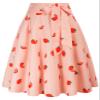Belle Poque Women's Midi Skirt High Waisted A Line Skirt Pink Strawberry,Small