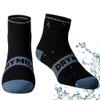DRYMILE Active Waterproof Socks, Breathable Cushioned Running, Hiking, Winter Waterproof Socks for Men & Women - Ankle (Small, Black/Blue) view 1