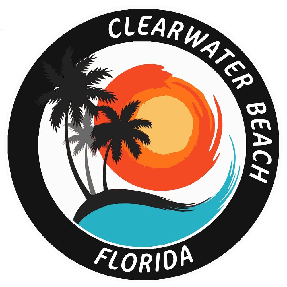 Clearwater Beach Florida 3.5" Sticker for Car Vinyl Decal Window Truck Window Car Bumper Sticker Laptop Decal Motorcycle Helmet