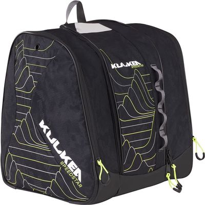 KULKEA Speed Star Kids Ski Boot Backpack - Ski Boot Bag With Open Pack Design For Quick Gear & Boot Storage - Durable, Spacious, & Water Resistant Backpack (Black Shadow Camo)