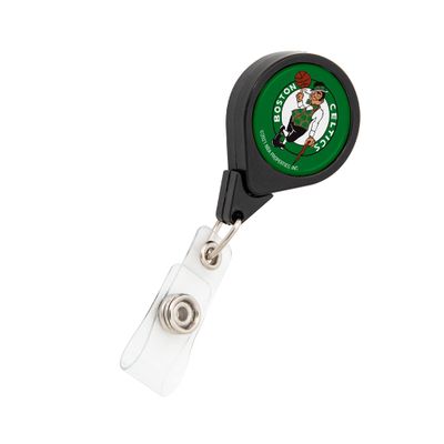 Desert Cactus Boston Celtics Retractable Badge Holder NBA ID Reel with Ticket Clip for Lanyard, Work, School & Office Access (Design A)