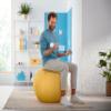 Leitz Active Sitting Ball, Ergonomically Designed Desk Chair Alternative, 65cm Diameter, Includes 100% Fabric Ball Cover, Inner Ball, Hand Air Pump & 2 x Plugs, Ergo Cosy Range, Warm Yellow, 52790019 view 3