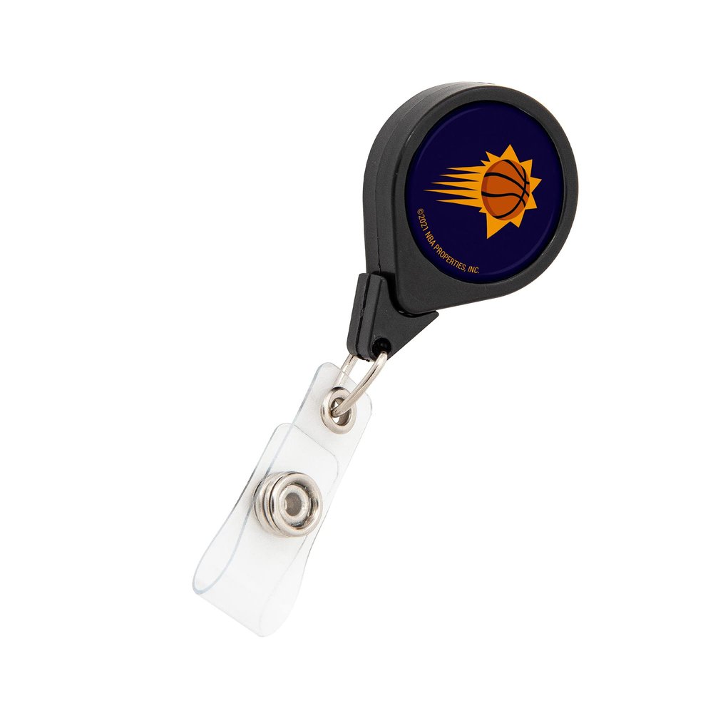Desert Cactus Phoenix Suns Retractable Badge Holder NBA ID Reel with Ticket Clip for Lanyard, Work, School & Office Access (Design A)